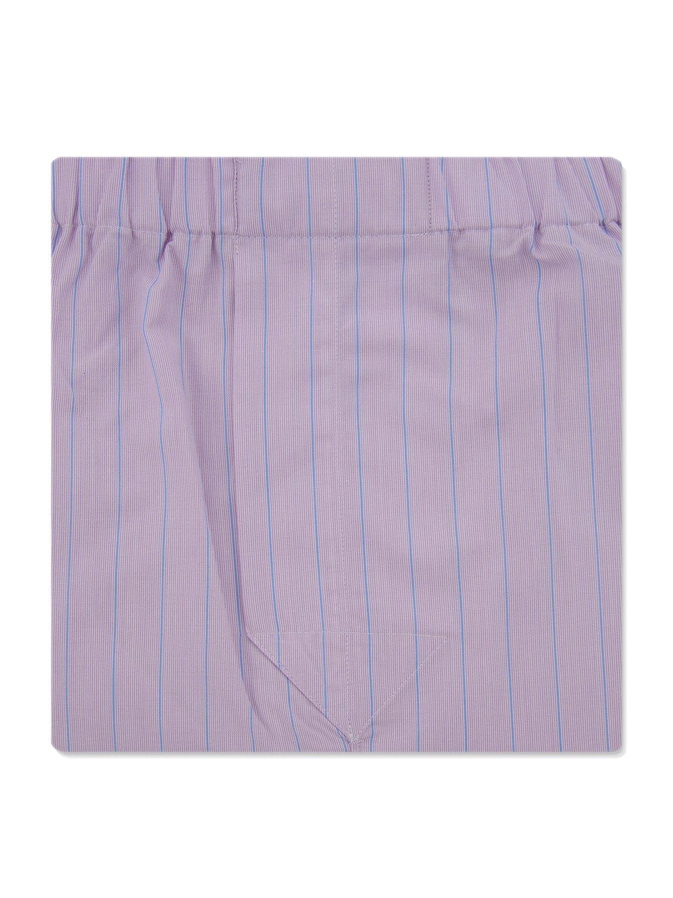 Lilac & Blue Stripe Poplin Cotton Classic Boxer Shorts – Hilditch