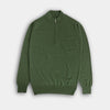 Serpentine Green Zip Neck Cashmere Sweater