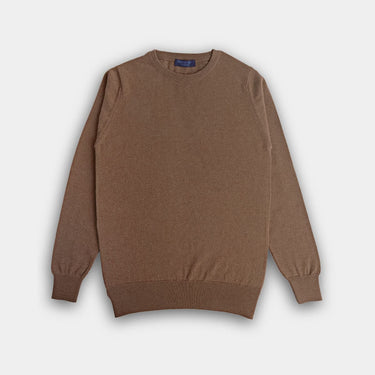 Wildebeest Brown Crew Neck Cashmere Sweater