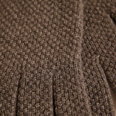 Wildebeest Brown Moss Stitch Pure Cashmere Gloves