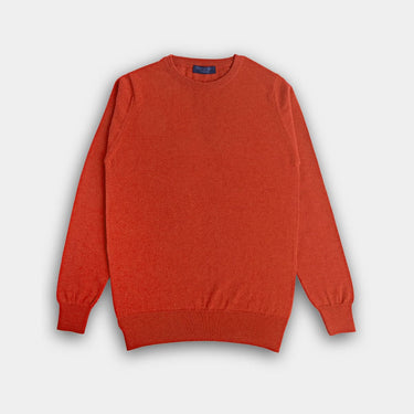 Orange Crew Neck Cashmere Sweater