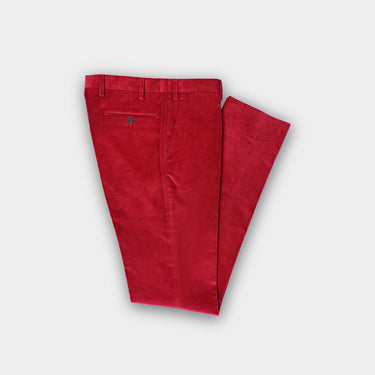 Rich Red Cotton Corduroy Trousers