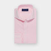 Contemporary Fit Pink Prince of Wales Check Cotton Poplin Shirt with Cut-away Collar and Two Button Cuff