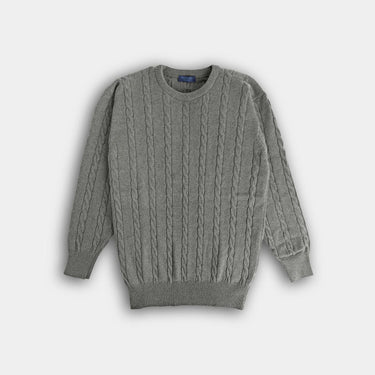 Heron Crew Neck Cable Knit Cashmere Sweater