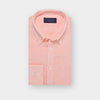 Contemporary Fit Plain Pink Linen Shirt with Button Down Collar & Two Button Cuff