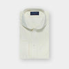 Contemporary Fit Plain Cream Cotton Poplin Shirt with Cut-away Collar & Double Cuff