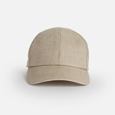 Sand Hopsack Linen Baseball Cap