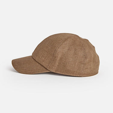 Light Brown Hopsack Linen Baseball Cap