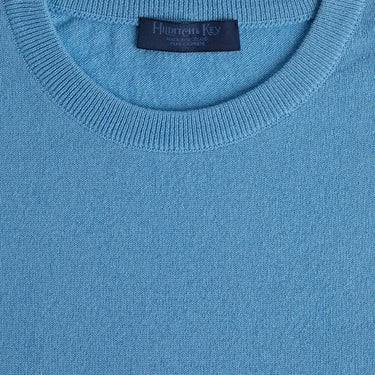 Adonis Blue Crew Neck 100% Long Sleeve Cashmere Sweater