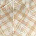 Beige & Cream Open Check Cotton & Linen Roma Cap