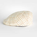 Beige & Cream Open Check Cotton & Linen Roma Cap