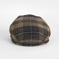 Black & Beige Check Wool Made In England Flat Cap