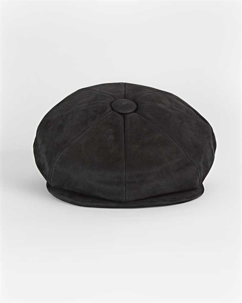 Black Leather Gatsby Cap