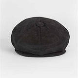 Black Leather Gatsby Cap