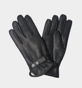 Black Leather Gloves with Sheepskin Lining