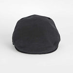 Black Linen Flat Cap