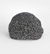 Black & White Barleycorn Twill Wool Roma Cap