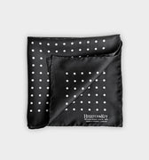 Black & White Medium Spot Silk Pocket Square