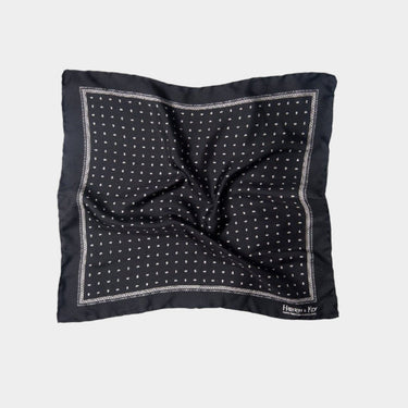 Black & White Paisley Silk Pocket Square