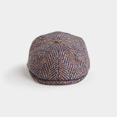 Blue & Brown Donegal Tweed Wool Toni Cap