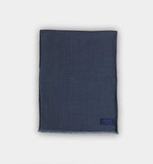 Blue Hand Rolled Silk & Wool Tubular Scarf