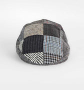 Blue Patchwork Wool Flat Cap