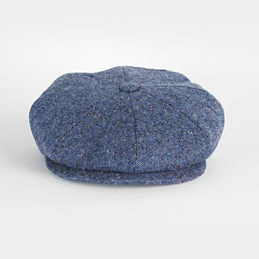 Blue Pick & Pick Donegal Tweed Wool Gatsby Cap