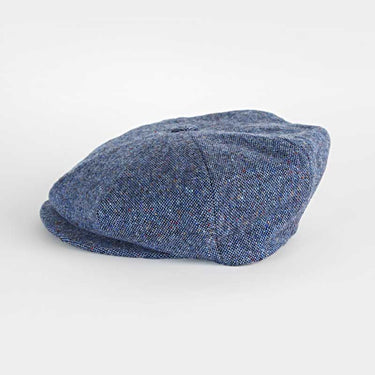 Blue Pick & Pick Donegal Tweed Wool Gatsby Cap