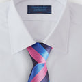 Blue, Pink & Navy Block Stripe Silk Tie