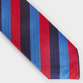 Blue, Red & Navy Block Stripe Silk Tie