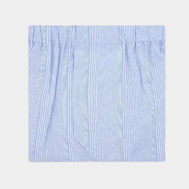 Blue Stripe Cotton Poplin Boxer Short