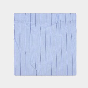 Blue Stripe Cotton Poplin Boxer Shorts