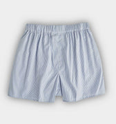 Blue Stripe Cotton Poplin Boxer Shorts