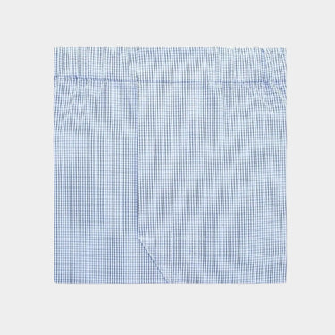 Blue & White Check Cotton Poplin Boxer Shorts