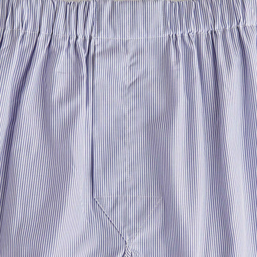 Blue & White Fine Bengal Stripe Cotton Poplin Boxer Shorts