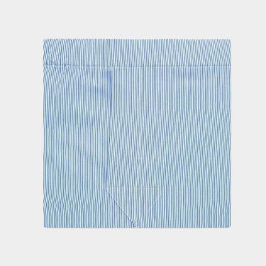 Blue & White Fine Bengal Stripe Cotton Poplin Boxer Shorts