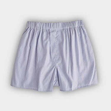 Blue & White Fine Bengal Stripe Cotton Poplin Boxer Shorts