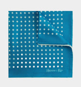 Blue & White Medium Spot Silk Pocket Square