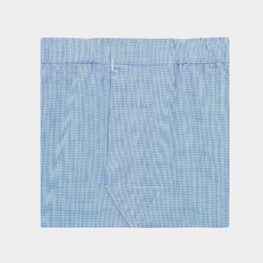 Blue & White Shepherds Check Cotton Poplin Boxer Shorts