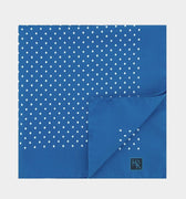 Blue & White Spot Silk Pocket Square