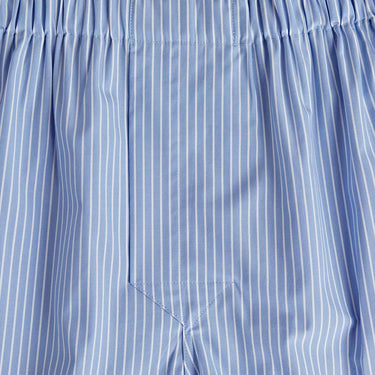 Blue & White Stripe Cotton Poplin Boxer Shorts