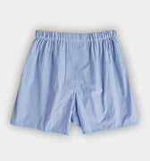 Blue & White Stripe Cotton Poplin Boxer Shorts