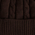 Brown Cable Knit Cashmere Beanie