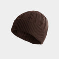 Brown Cable Knit Cashmere Beanie