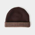 Brown & Dark Brown Reversible Cashmere Beanie