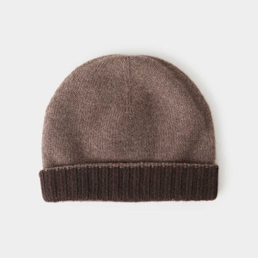 Brown & Dark Brown Reversible Cashmere Beanie