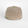 Brown Micro Herringbone Cotton & Linen Mix Flat Cap