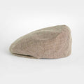 Brown Micro Herringbone Cotton & Linen Mix Flat Cap