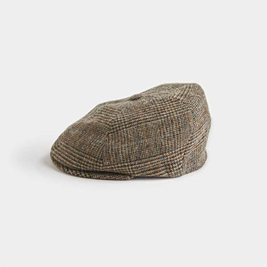 Brown POW Check Donegal Tweed Wool Toni Cap