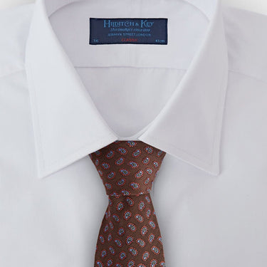 Brown Silk Tie With Small Bean Motif